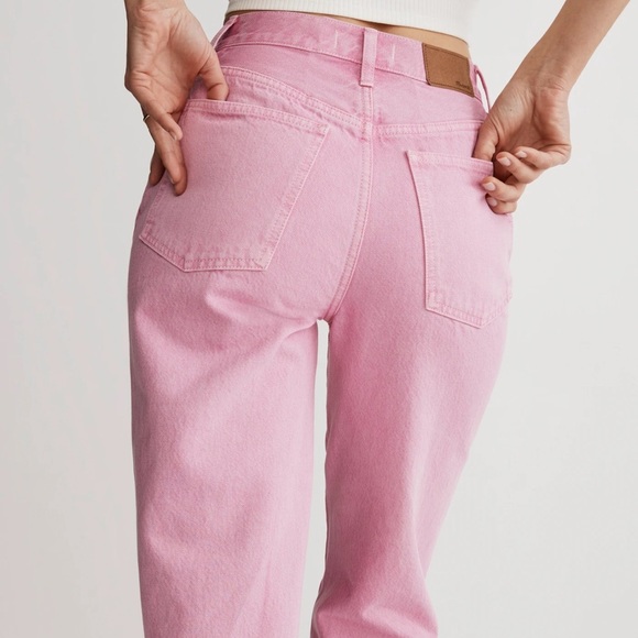 New NWOT Madewell Baggy Straight Jeans Retro Pink Sz 25 - Picture 5 of 10